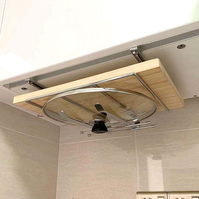 免打孔砧板架不锈钢厨房吊柜悬挂式放锅盖架案板置物架菜板收纳架