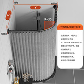 弧形浴帘套装 免打孔浴室干湿分离加厚隔断帘子折叠磁性浴帘防水布