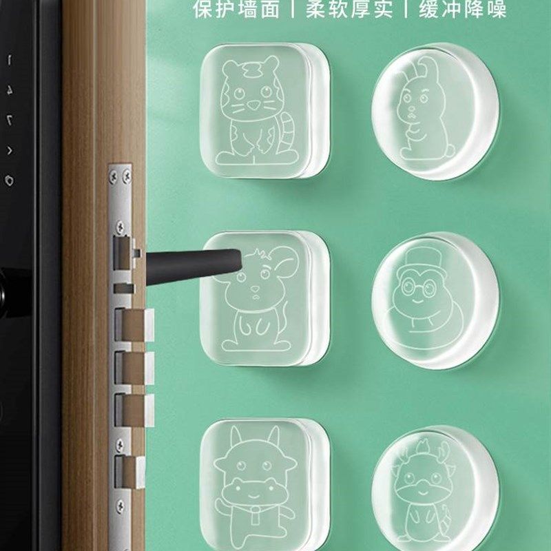 透明动物防撞贴门把手防撞垫硅胶冰箱柜门墙缓冲门吸防磕碰阻门器
