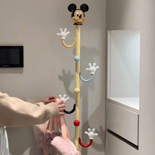 儿童衣帽架落地不占地网红米奇挂衣架子女生挂包支架卧室杆式