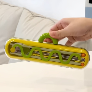 多巴胺筷子勺子套装家用高档抗菌防霉304不锈钢餐具便携式收纳盒