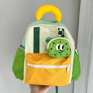 韩版少儿拼色卡通双肩包轻便幼儿园书包潮流可爱男女儿童出游背包