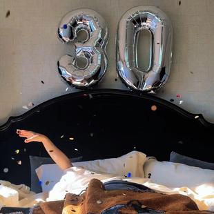 32寸数字气球30岁生日布置装饰场景氛围男成人派对气球背景墙数字