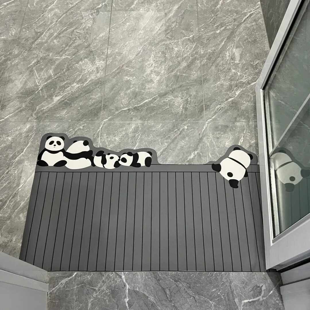 卡通浴室吸水地垫硅藻土熊猫卫生间地垫洗漱台厕所淋浴间速干防滑,家庭/个人清洁工具,地垫,淘宝优惠券,粉丝福利购,淘宝优惠卷