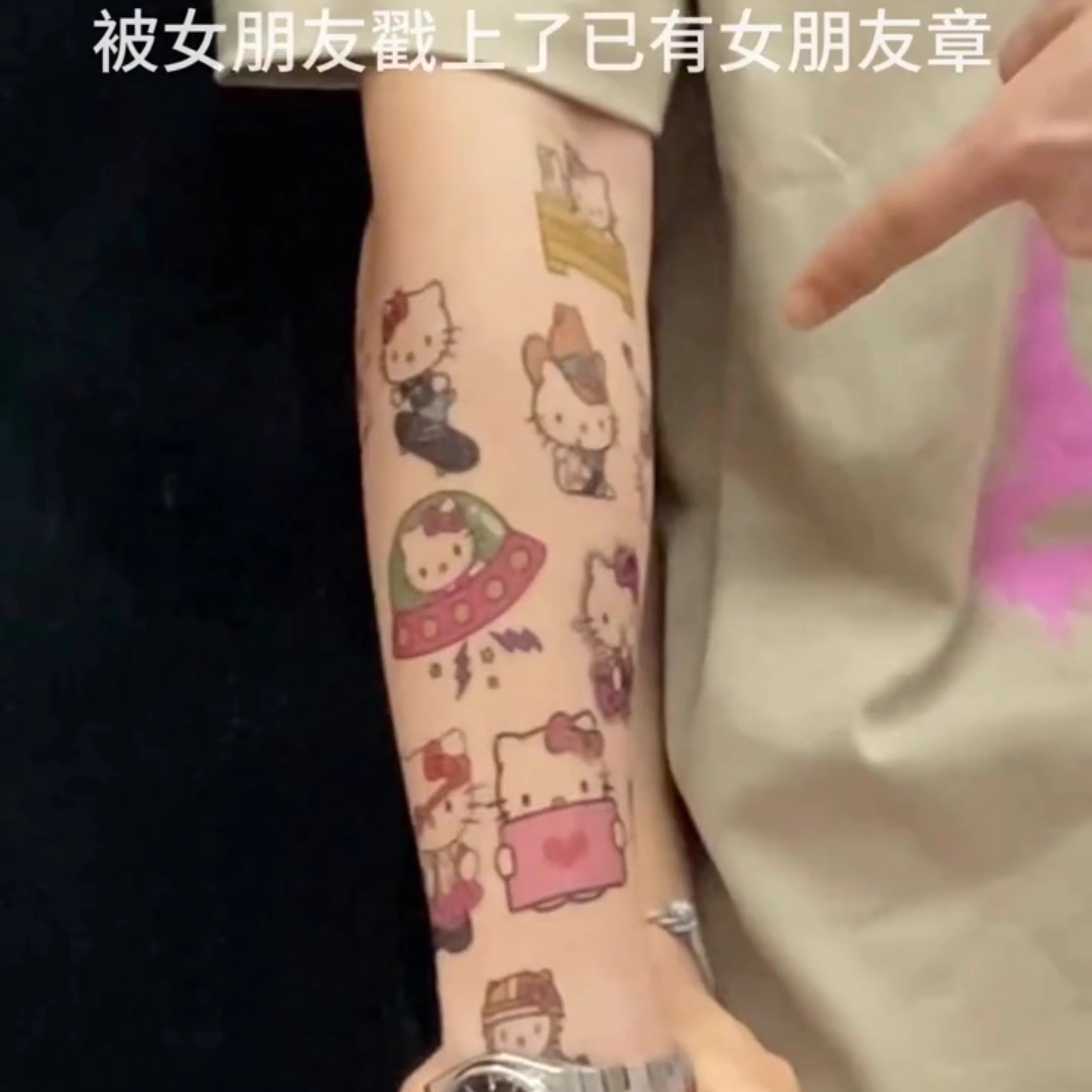 可爱hellokitty纹身贴女男防水持久彩色凯蒂猫少女心学生纹身贴纸