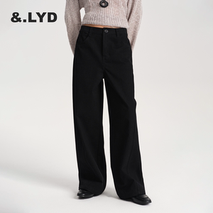 ANDLAYERED女士休闲梭织裤秋2026春夏爆款流行长裤卡其弯刀阔腿裤