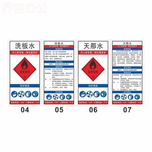 GHS标签乙醇标签酒精标签洗板水标识贴天那水标识卡不干胶贴纸白电油瓶危险化学品易燃标签标识牌
