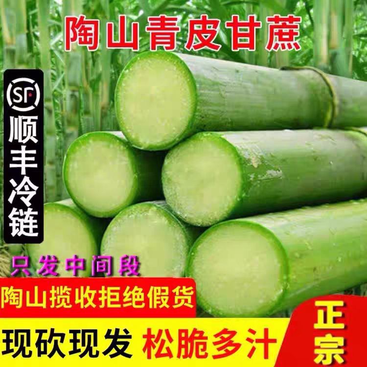 绿皮甘蔗新鲜水果应季脆甜果蔗