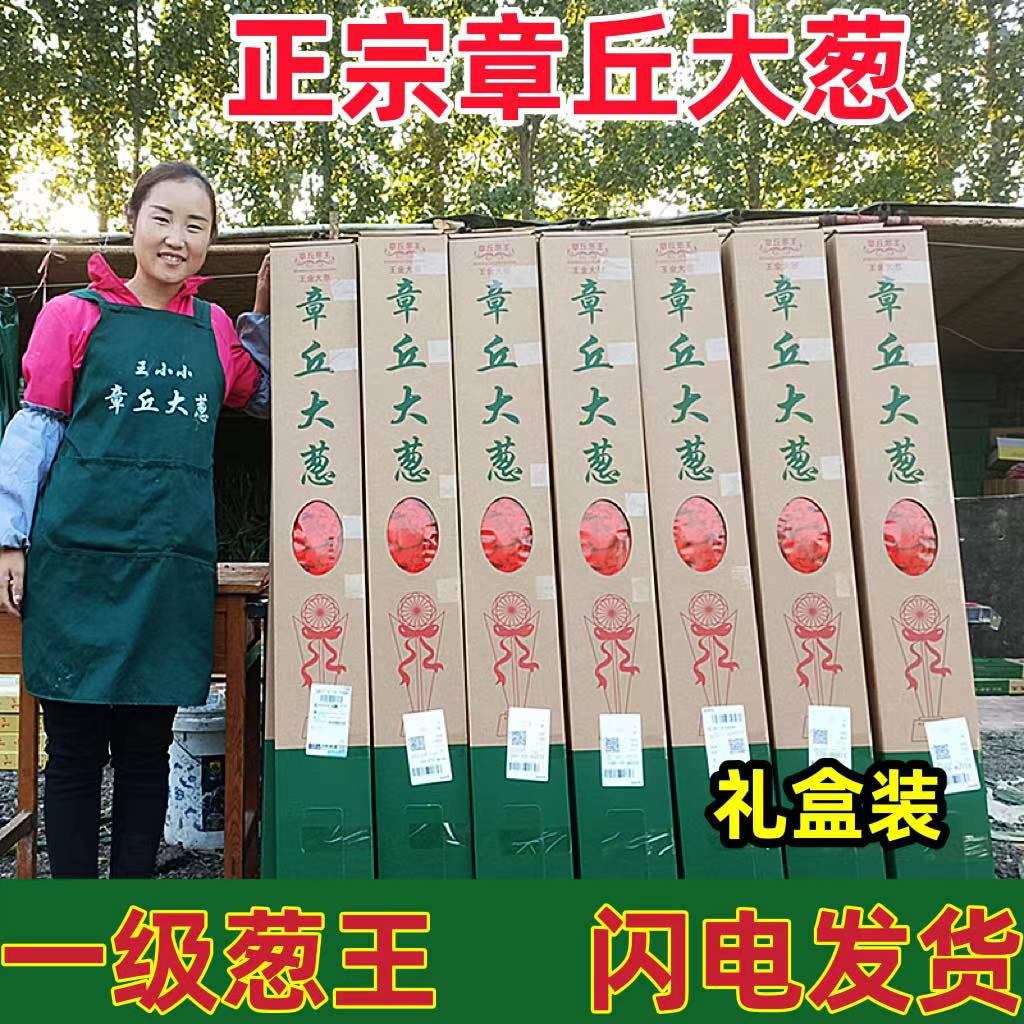 顺丰章丘大葱新鲜8斤葱王正宗甜脆铁杆水果甜葱产地直销礼盒装