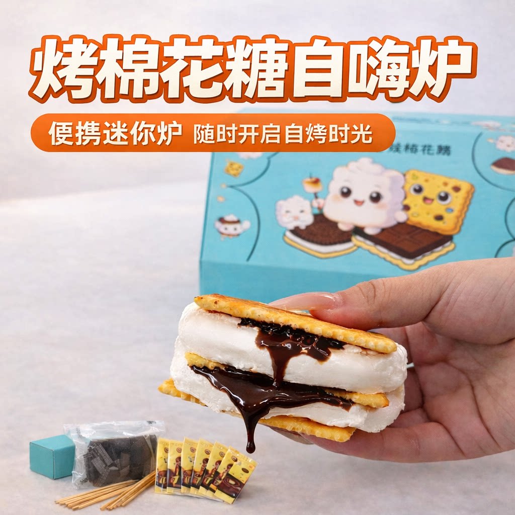 网红爆款自嗨炉DIY棉花糖便携迷你炉零食送对象好吃好玩休闲食品