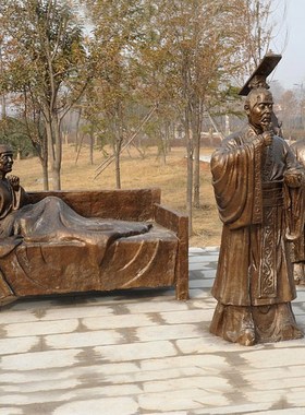 玻璃钢仿铜古代名人孝文s化主题雕塑铸铜二十四孝乳姑不怠广场小