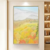 日系风景手绘油画奶油风玄关餐厅挂画温馨治愈客厅装 饰画2Z024新