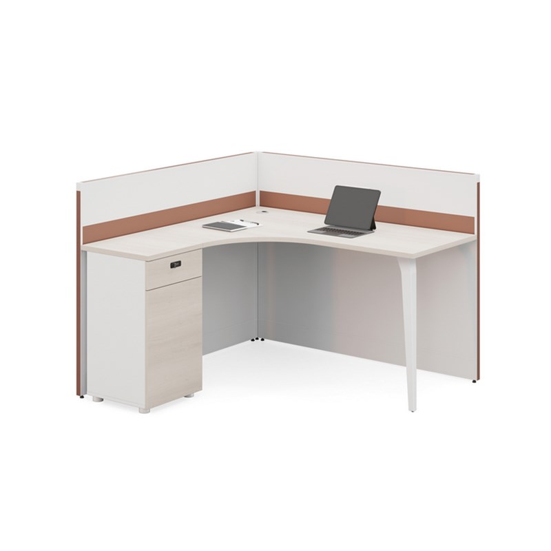 KuiShue巨树 转角屏风单人位定制职员办公桌现代U员工工位隔断卡