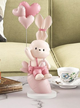 可爱兔子桌面摆件家居客厅v电视柜酒柜装饰拼乔迁新居创意生日礼