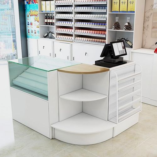 便利店收银台烟酒柜组合母婴店药店货架吧台超市玻V璃烟柜转角柜