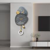 北欧金鹿钟表挂钟客饭厅玄关u电视格栅装 饰画 划创意发光灯表挂墙