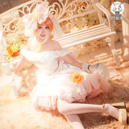 凹兔漫 预售 lovelive单人系列花嫁套星空凛婚纱cos服cosplay
