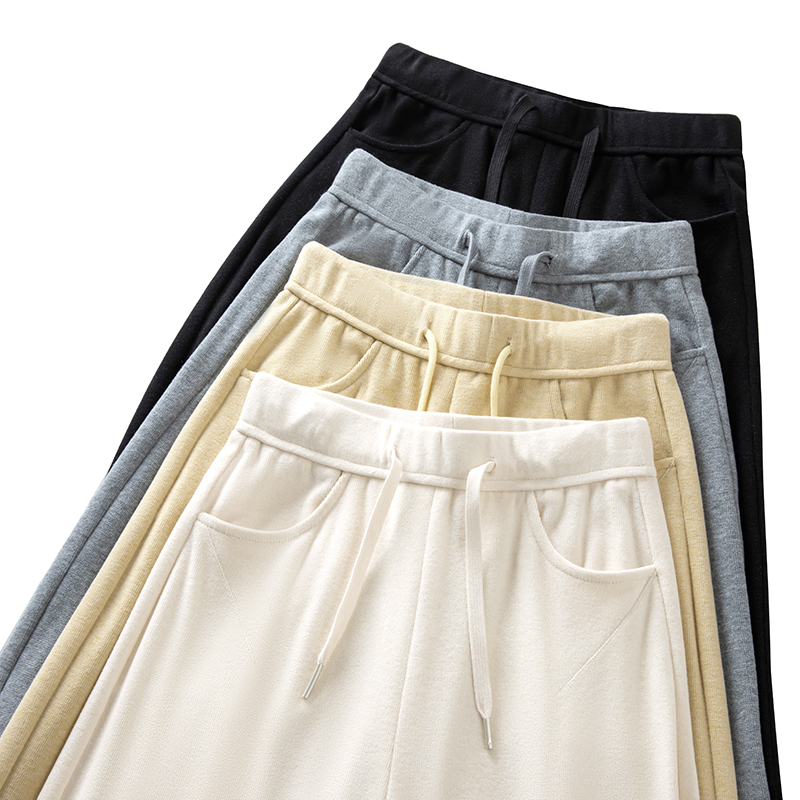 【羊绒+蚕丝】2025早春新款休闲裤显瘦阔腿裤宽松垂感休闲搭2501