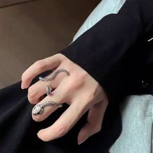 个性 暗黑风蛇形开口食指戒指女复古时尚 冷淡风独特戒子 指环哥特式