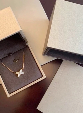 尚美铂爵Liens镶钻X项链18k玫瑰金白贝母锁骨链七夕情人节礼物女