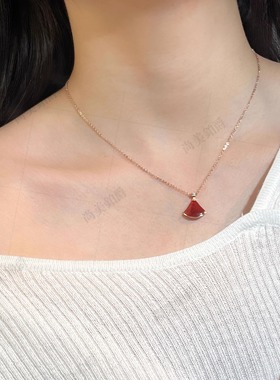 尚美铂爵18K金贝母小扇子项链女