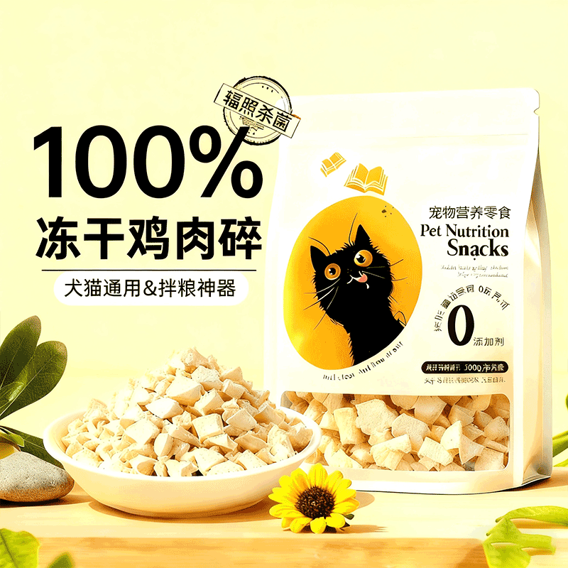 猫咪冻干鸡肉碎猫零食试吃成猫幼猫全价鸡胸肉鱼干猫咪零食全价