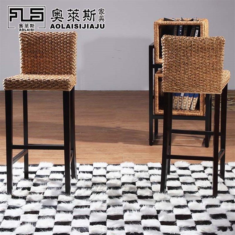 酒吧椅高脚椅酒店餐厅q藤桌椅饭店藤椅阳K台庭院休闲藤沙发椅实木,商业/办公家具,酒吧椅,淘宝优惠券,粉丝福利购,淘宝优惠卷