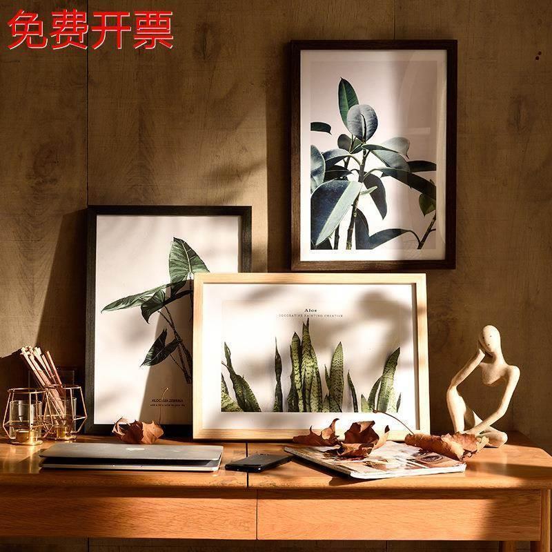 9QXC大尺寸原木色相框全开2开4k8kA3a2a4画框木条 自己组装36寸60