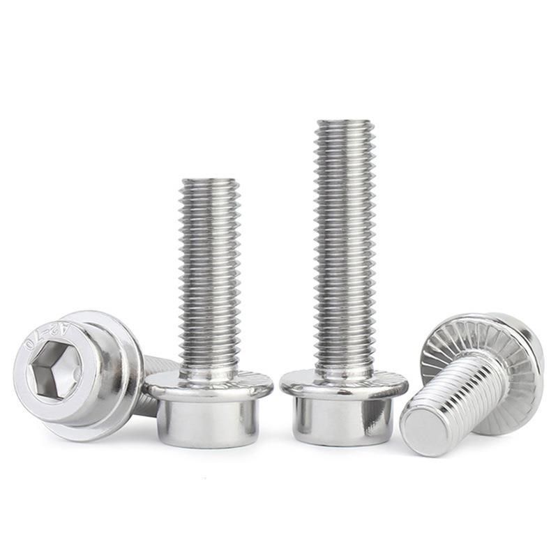 304不锈钢圆柱头内六角法兰螺钉C 内六角带垫带齿带边法兰防滑螺,五金/工具,螺钉,淘宝优惠券,粉丝福利购,淘宝优惠卷