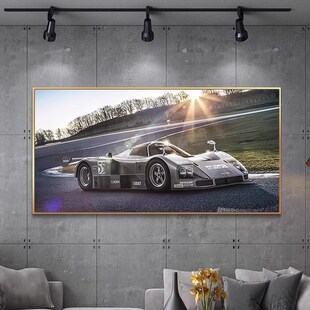GTS911跑车主题挂画保时捷汽车C美容院车行客厅沙发办公室装 饰画