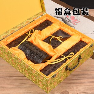 文房四宝红木雕黑檀木砚台镇尺笔筒笔搁套装摆件R复古礼物礼盒送