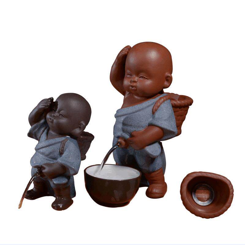 .撒尿茶童紫砂茶宠泡茶童子尿茶壶小孩尿尿茶具小人尿Z童小和尚摆