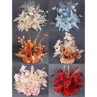 饰花假花T台花艺场景布置 婚庆路引花花排地排花仿真花绢花婚礼装