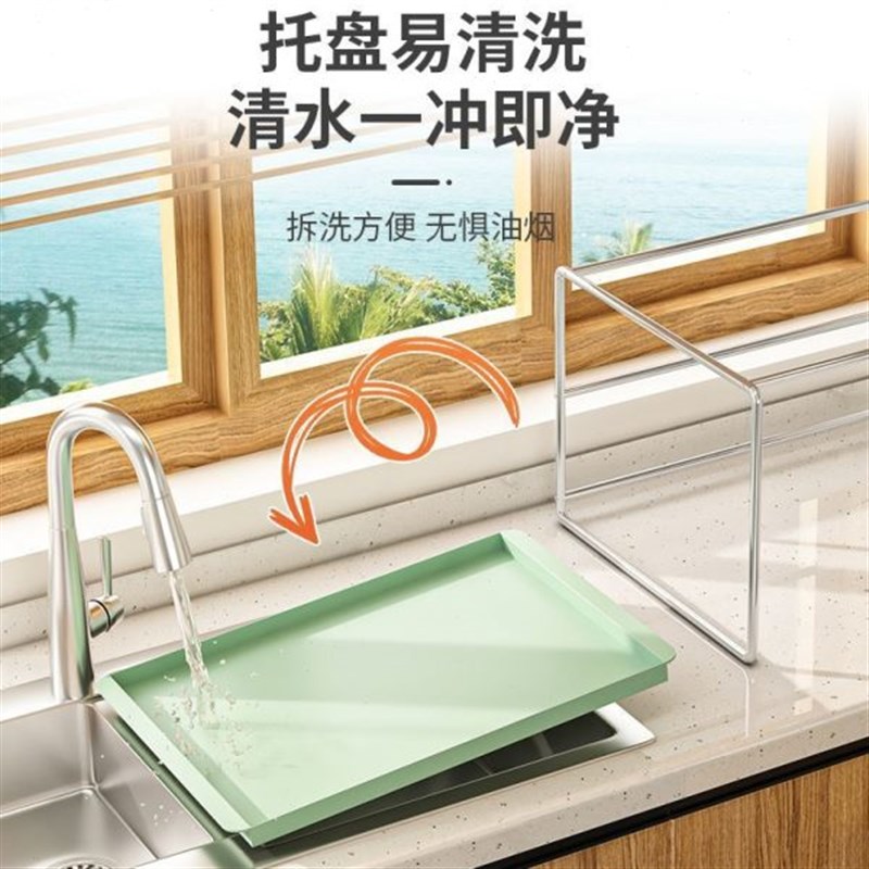 厨房微波炉架子置物架烤箱一体家用置F物架台面双层移动托盘收纳