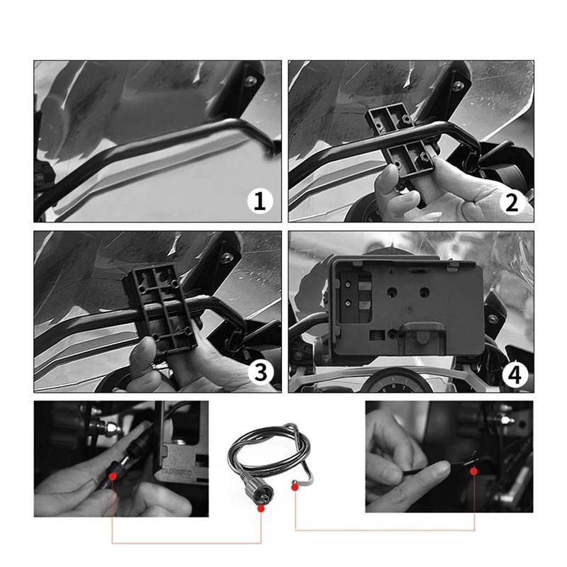 摩托车导航支架USBj充电支架适用R1200GS R1250GS F900XR/R CB500