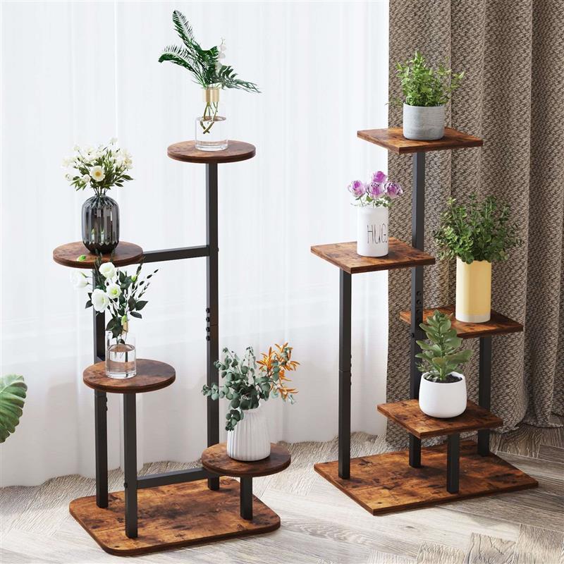 Wooden multi-layer plant flower stand for living room balcon