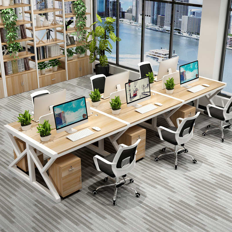 K职员屏风办公桌员工电脑桌椅组合简约现代2/4/6人工作Z位人家具