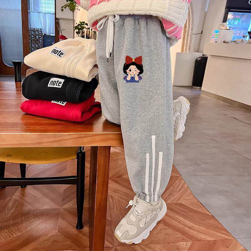 女童裤子春秋款运动裤儿童冬季加绒中大童宽松女孩休闲厚棉裤外穿