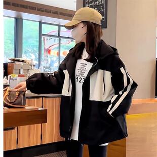 女大童连帽冲锋衣外套春秋12岁少女孩13初中学生15韩系风衣棒球服