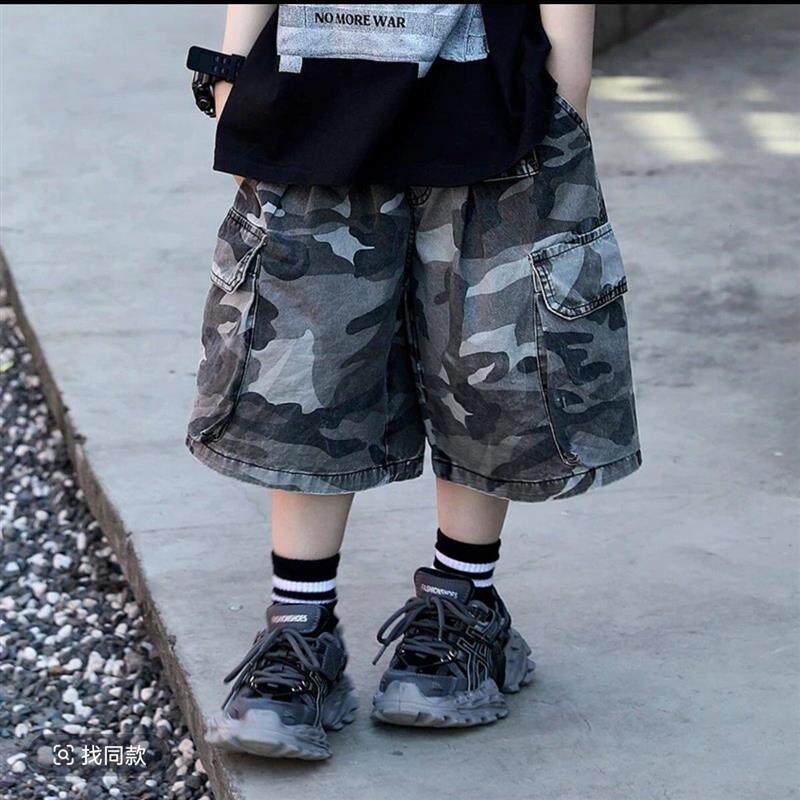 男童夏季套装2026新款儿童夏装时髦洋酷帅气短袖迷彩小男孩衣服潮