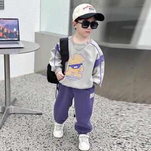 男童春装套装2025新款宝宝炸街痞帅小童卫衣儿童春秋运动两件套潮