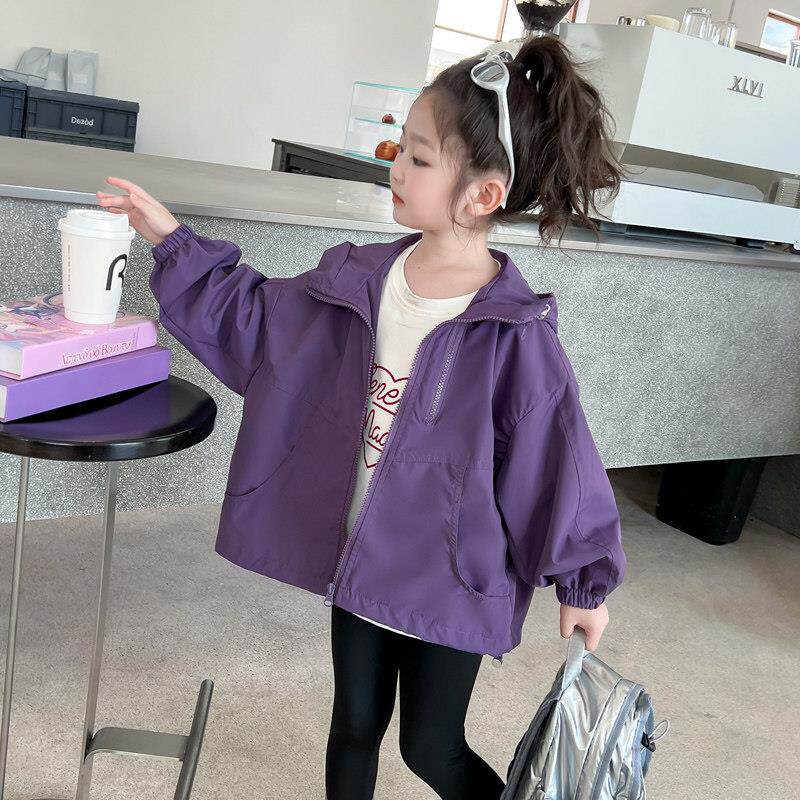 女童外套春秋2025新款儿童洋气休闲上衣春季女宝宝时髦春装冲锋衣