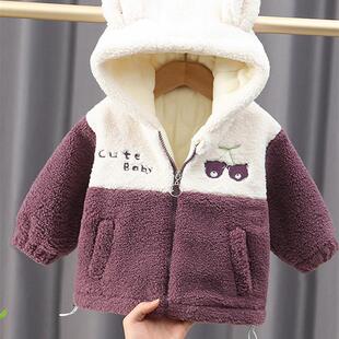 女童加绒外套秋冬季加厚婴儿童夹棉衣服超好看洋气穿搭女宝宝冬装