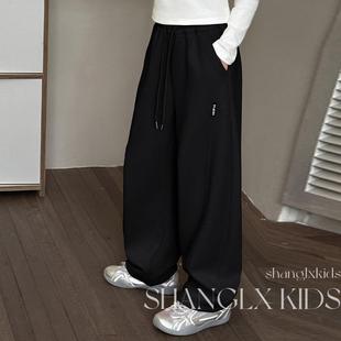 女童裤子春秋款运动裤儿童2025新款香蕉卫裤女孩洋气女大童装春装