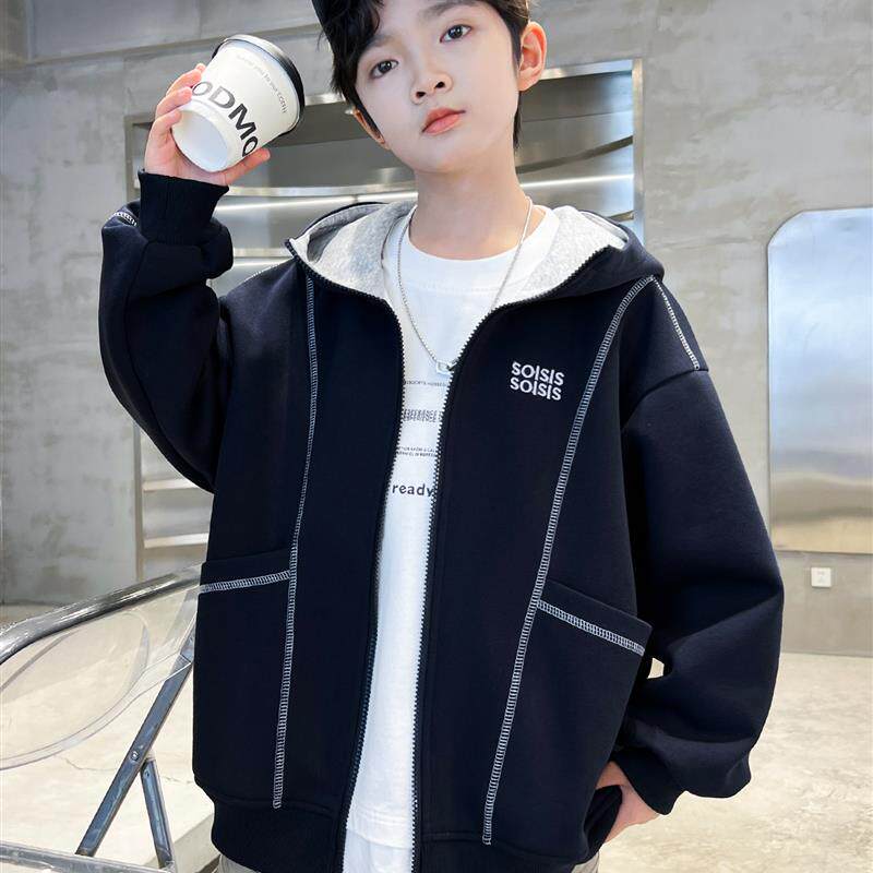 男童春秋款卫衣外套2025新款秋季上衣中大童儿童男孩秋装棒球服潮