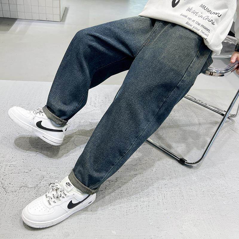 童装男童牛仔裤春秋款2025新款中大儿童加绒裤子春装帅气男孩长裤