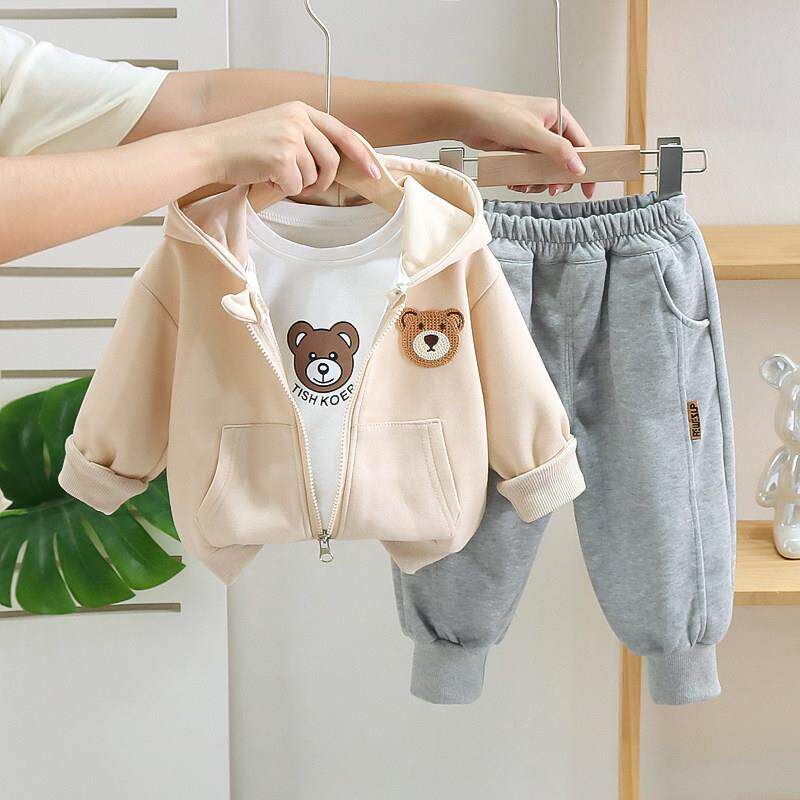 男童秋装套装2025新款婴儿童春秋季女宝宝洋气小孩早秋衣服三件套