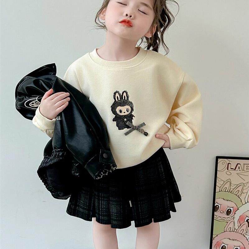 女童春秋季新款时髦2025韩版休闲皮衣长袖套装外套女宝宝秋装外穿