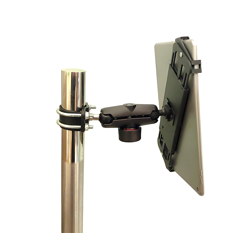 车载平板支架带锁防盗汽车后排座椅后背电脑挂架夹头枕圆柱形管子