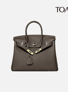 通勤风高级感头层牛皮铂金包女手提包小包包时尚流行单肩斜挎包女